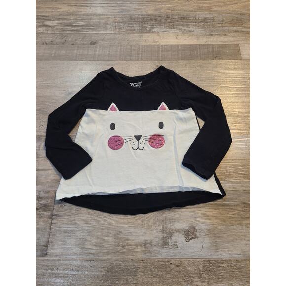 Black and white kitty cat shirt from The Childrens Place. soft material. - Picture 1 of 5